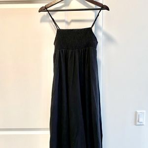 Zara Black Linen Blend Maxi Dress